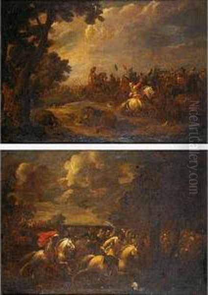 Choque De Caballeria Oil Painting by Pieter Meulenaer