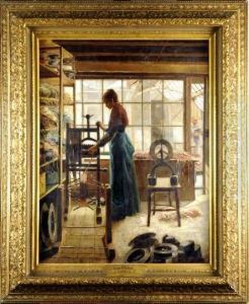 [la Cylindreuse] (date 1884) Oil Painting by Charles, Karl Meunier