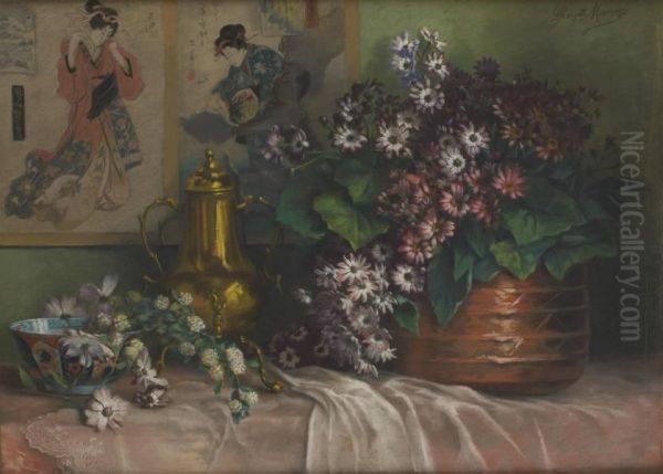 Composition Florale Et Chinoiserie by Georgette Meunier