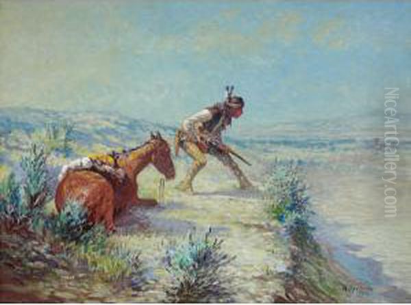 The Advance Scout Oil Painting by William Meuttman