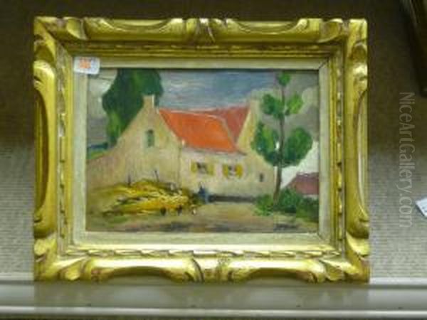 Ferme Oil Painting by Henri Meuwis