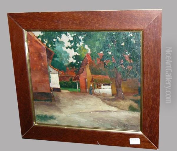 Ferme Oil Painting by Henri Meuwis