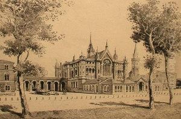 Dulwich College Oil Painting by Adolphe C. Meyer