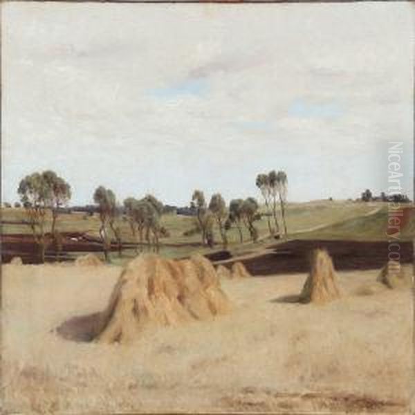 Harvest Scene Oil Painting by Carl Vilhelm Meyer