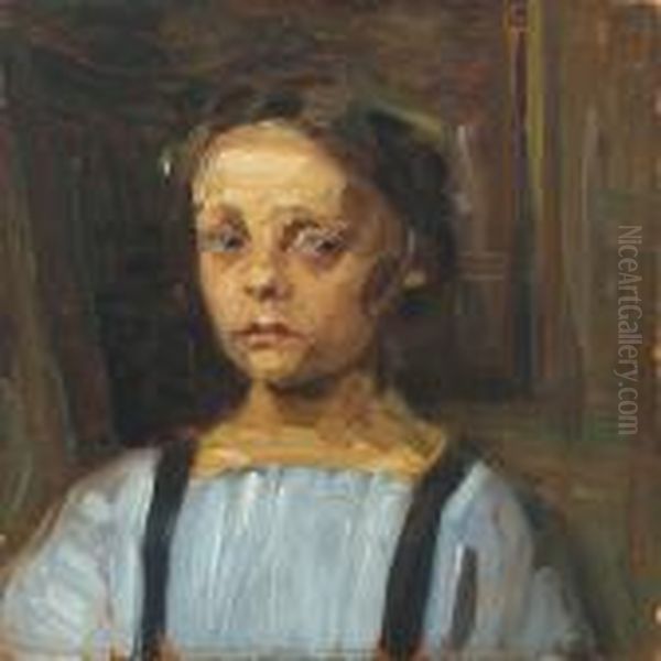 Portrait Of The Artist's Daughter Oil Painting by Carl Vilhelm Meyer