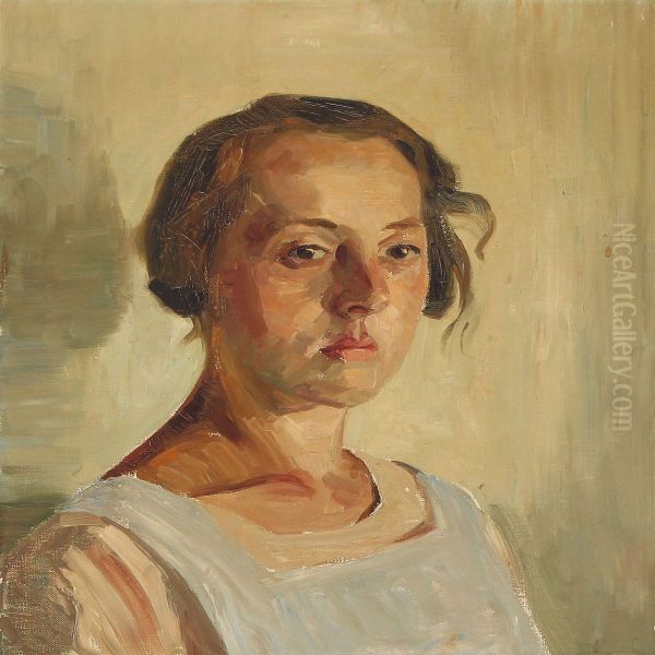 Portait Of The Artist's Daughter Oil Painting by Carl Vilhelm Meyer