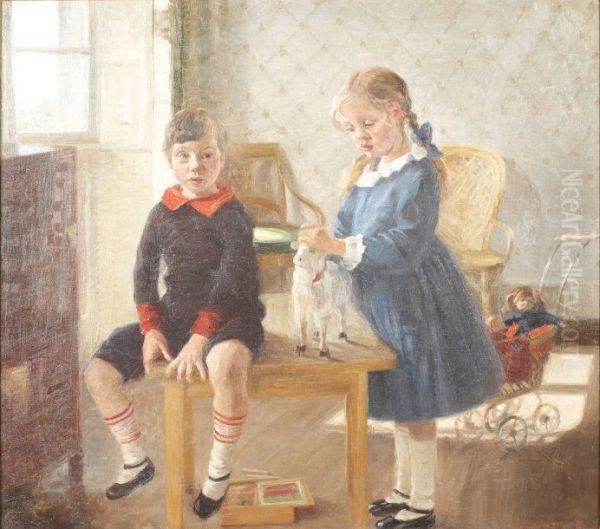 Jeu D'enfants Oil Painting by Carl Vilhelm Meyer