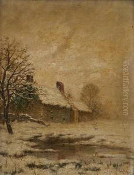 Campagne Enneigee Oil Painting by Emile Meyer