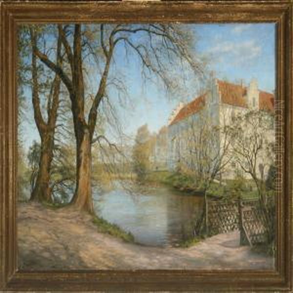 Summer At Mejlgaard Estate Oil Painting by Emma Eleonora Meyer