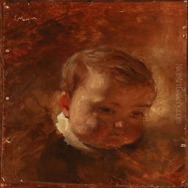 A Little Boy Oil Painting by Ernst Meyer