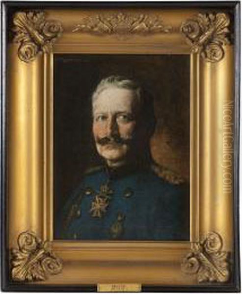 Portrait Of Kaiser Wilhelm Ii Oil Painting by F. Meyer