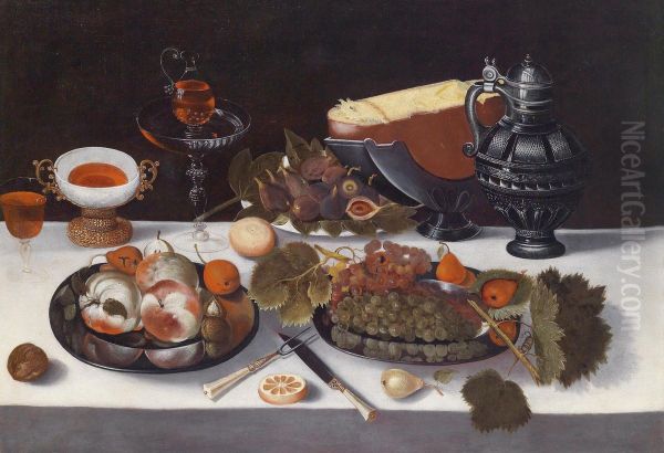 Still Life With Fruits Oil Painting by Hans Georg Meyer