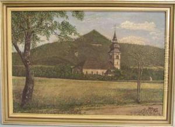 Dorfkirche Oil Painting by Henry Hoppner Meyer