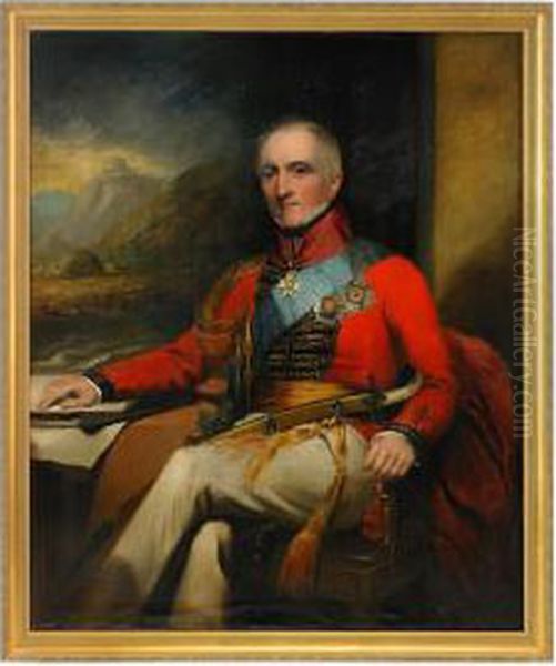 Portratt Forestallande Sir Rufane Shaw Donkin Oil Painting by Henry Hoppner Meyer