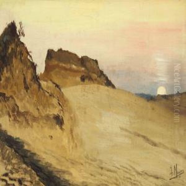 Sunset At The Dunes Oil Painting by Isidore Meyer