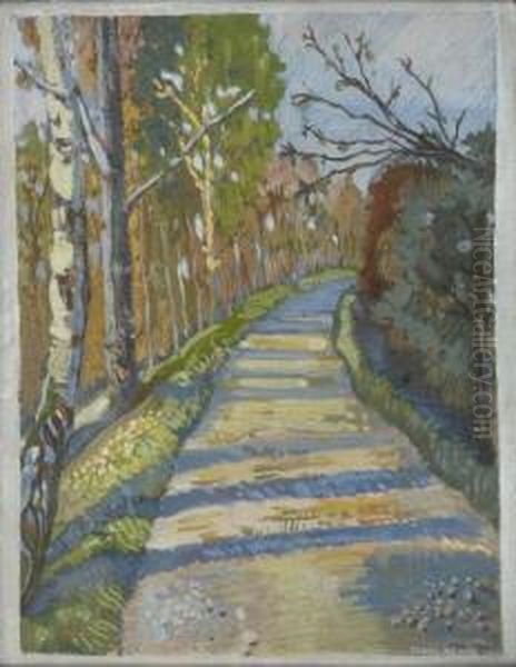 Allee Oil Painting by Rudolf Meyer