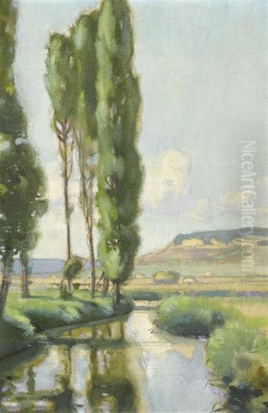 On The Biber Near Gottmadingen Oil Painting by Eugen Emil Meyer-Belart