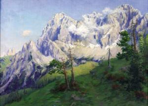 Gebirgslandschaft Oil Painting by Friedrich Meyer-Rubritius