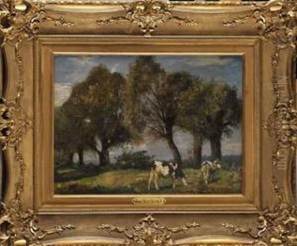 Vaches Sous Les Arbres Oil Painting by Paul Friedrich Meyerheim