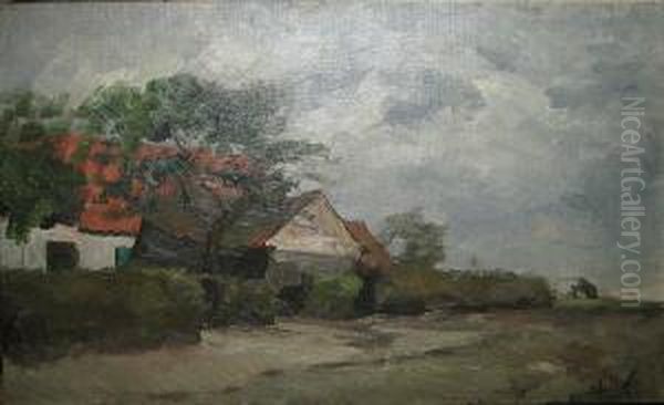 Landschap. Oil Painting by Isidore Meyers