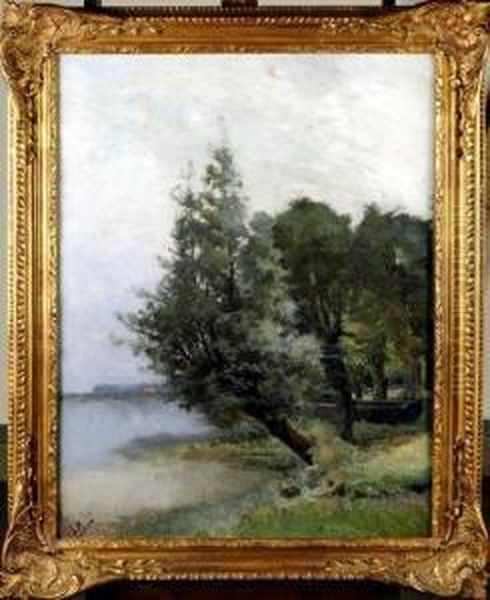 Au Bord De L'escaut Oil Painting by Isidore Meyers