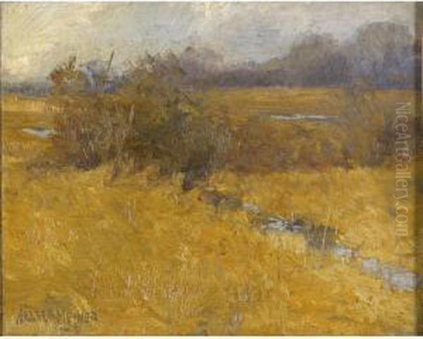 November Marsh Oil Painting by Walter Meyner