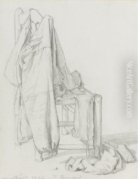 Study Of Clothing Draped On A Chair Oil Painting by Jules Joseph Meynier