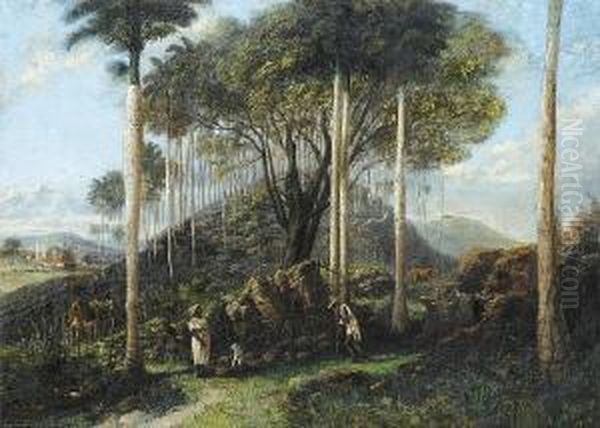 Countryside Scene, Cuba Oil Painting by Pierre Toussaint F. Mialhe