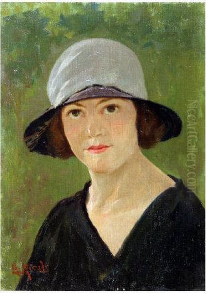 Figura Femminile Con Cappello Oil Painting by Giuseppe Micali