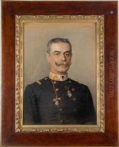 Portrait Seiner Durchlaucht Oberst Stallmeister Seiner Majestat Generalmajor Rudolf Furst Liechtenstein Oil Painting by Ludwig Michalek