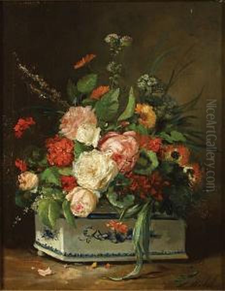 Nature Morte Aux Fleurs Oil Painting by Louise Michel