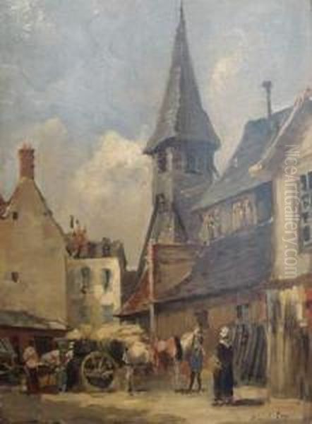 Honfleur Oil Painting by Henri Michel-Levy