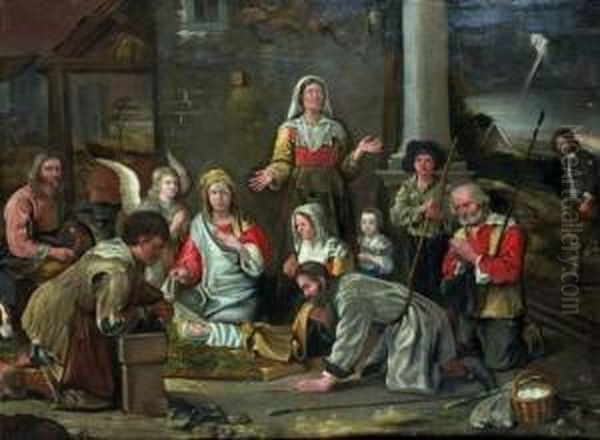 L'adoration Des Bergers Oil Painting by Jean Michelin