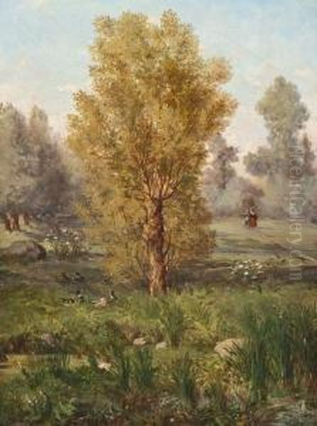 Sommerliche Landschaft Oil Painting by Jules Michelin