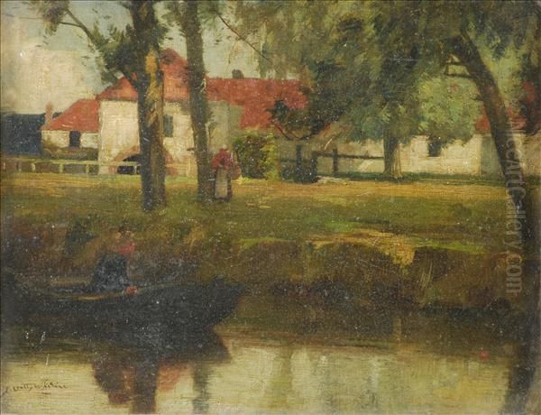 By The River Oil Painting by James Coutts Michie