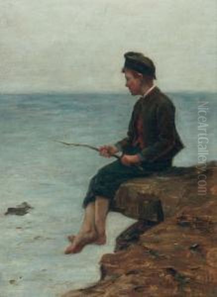 A Young Fisherman. Oil Painting by James Coutts Michie