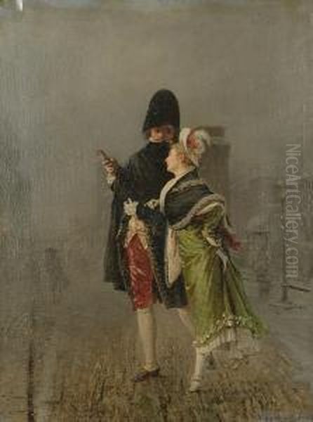 A Gallant Escort Oil Painting by Pietro Michis