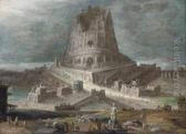 The Tower Of Babel Oil Painting by Jan-Christiansz. Micker