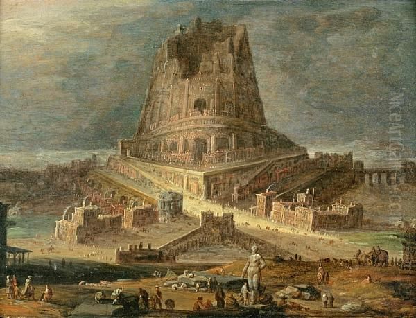 The Tower Of Babel Oil Painting by Jan-Christiansz. Micker