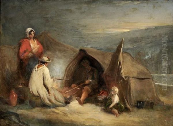 Native Industry Oil Painting by James Godsell Middleton