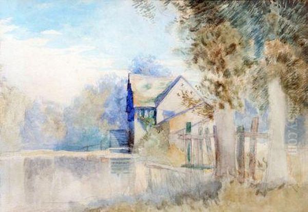 River Scene With Mill Oil Painting by John Middleton