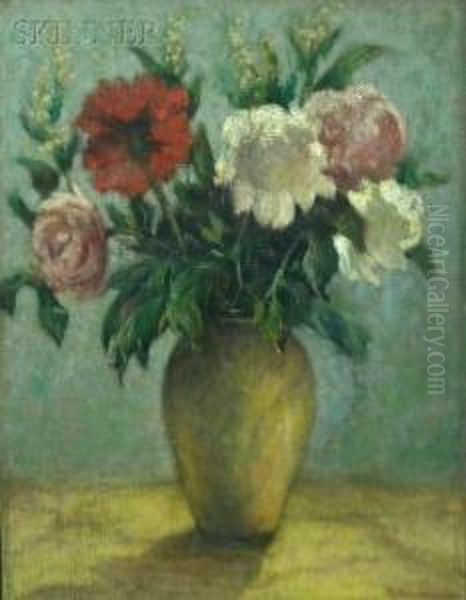 Still Lifewith Peonies Oil Painting by Stanley Grant Middleton