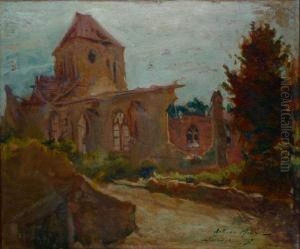 Eglise A Sermaize Oil Painting by Arthur Midy