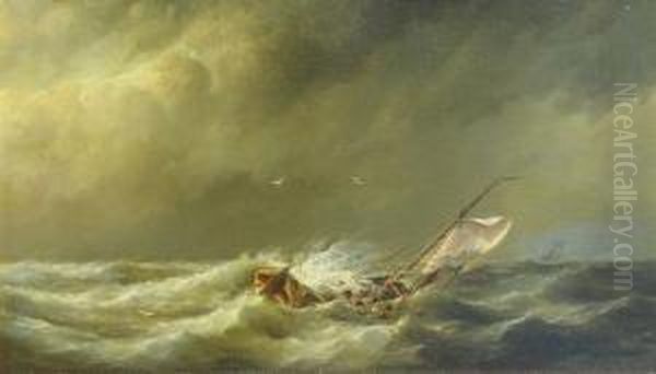 Barco En La Tormenta Oil Painting by Rein Miedema