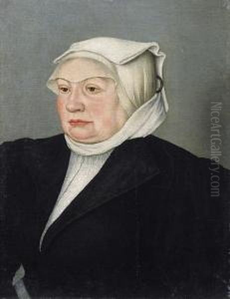 Bildnis Einer Frau Mit Weisser Haube Oil Painting by Hans Mielich