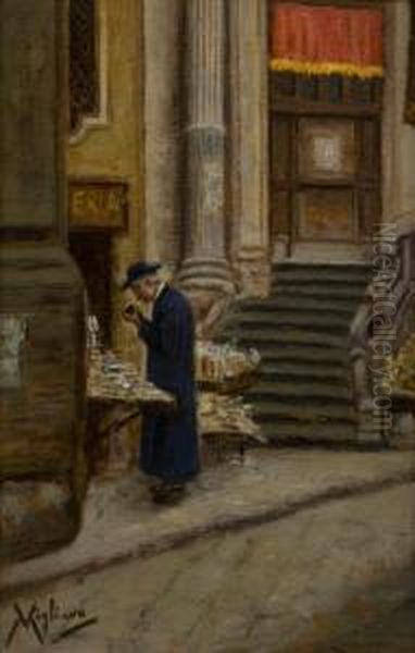 Vecchia Napoli Oil Painting by Vincenzo Migliaro