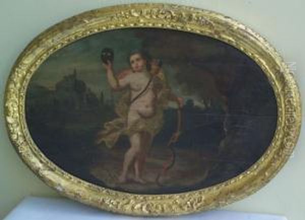 Paesaggio Con Cupido Oil Painting by Francesco Migliori