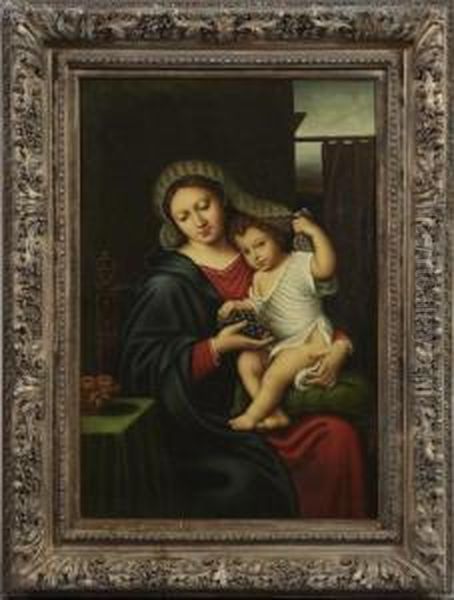 The Virgin Of The Grapes Oil Painting by Pierre Le Romain I Mignard