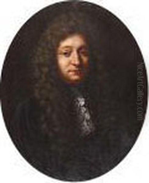 Portrait De Gentilhomme Oil Painting by Pierre Le Romain I Mignard