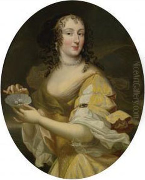 Portrait Of A Lady Oil Painting by Pierre Le Romain I Mignard